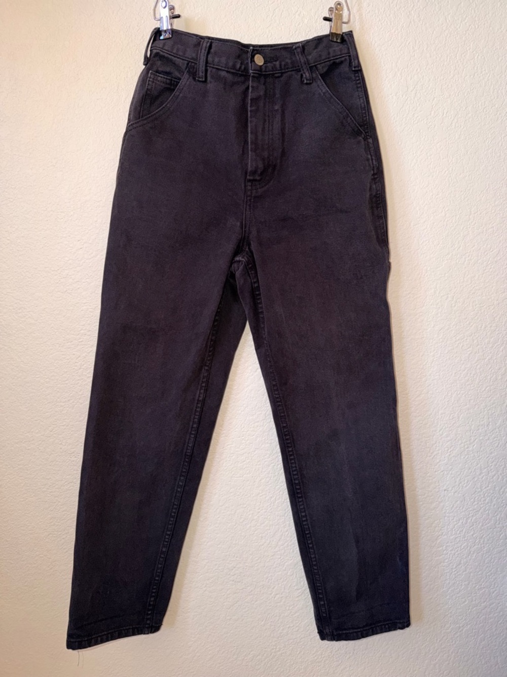 John Galt Black High-Waist Tapered Jeans